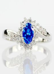 Exquisite 925 Sterling Silver Natural Sapphire Gemstones Opal Birthstone Bride Princess Wedding Engagement Strange Ring Size 6 7 85960951