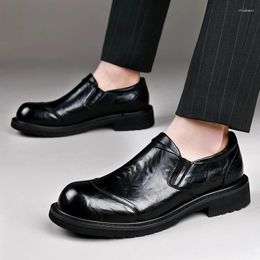 Casual Shoes Gentleman's Stylish Shallow Mouthed Business Suit Leather Formal Loafers Dress Oxfords Men's Wedding Slip-on Spring