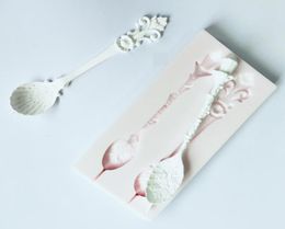 Cake Tools Spoon Shape Fondant Silicone Mold Cookie Ice Cream Molds Biscuits Candy Chocolate Mould Baking Decoration AoukeCake1727035