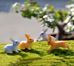 24Pcs Easter Rabbit Figures Toys 3730cm Resin Miniature Figurine Plant Fairy Garden Decoration Micro Landscape Cake Toppers Ki3209415