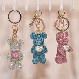 Diamond love violent bear flank pendant flash drill cartoon doll birthday gift female bag hanging decoration key chain