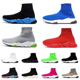 Designer Platform Running Shoes Sock sneakers Triple black and white beige graffiti lace up boots Fashion young men and women lightweight
