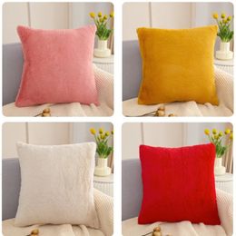 45x45cm Faux Fur Pillow Cover Decorative Throw Shams Luxury Shaggy Pillowcases Fleece Cushion for Couch Sofa Chair 240508