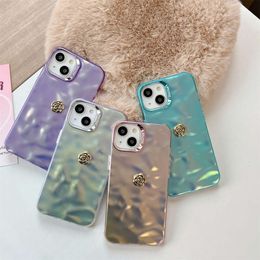 Advanced Blue Light Pleated Camellia Suitable foriPhone 15 ProMax Phone Case iPhone 14 Women 13 New 12