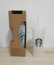 Do Transparent Plastic Color Juice Not That 24OZ/710ml Straws Cups Change Reusable Cups Cup With Lids And Beverage Coffe Nqpoa9638933