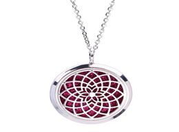 Magnetic Open Sun Mandala Pendant Aroma Perfume Essential Oil Diffuser Locket Stainless Steel Necklace Jewellery for Women Gift1355096