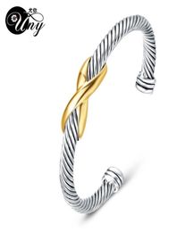 UNY Bangle Twisted Cable Bracelet Antique Bangles Fashion Designer Brand Vintage Christmas Gifts Womens Cuff Bracelet 2012268234822