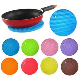 Round Heat Non-Slip Multifunctional Aeolate Resistant Mat Coaster Cushion Place Mats Pot Holder Table Silicone Pad s