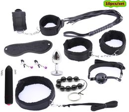 Women Men Erotic Porn Bdsm Sex Nipple Clamp Handcuff Whip Gag bdsm Toy Mask Anal Plug Toys for Adults Bdsm Bondage Sexy Lingerie Y5329141