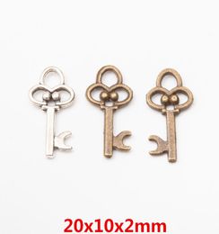 200pcs 2010MM Silver color antique bronze small key charms Indian pendant for bracelet earring necklace diy jewelry making4216637