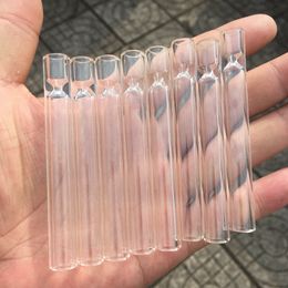 Transparent Thick Glass Dugout Smoking Tube One Hitter Portable Herb Tobacco Pipes Cigarette Holder Handpipe Filter Mouthpiece Catcher Taster Bat Tips