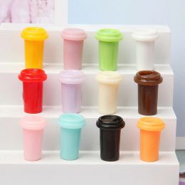 Miniatures 100pcs wholesale 3D Kawaii Coffee Cup Model Icecream Drinks Resin Cabochon Craft For DIY Mini Food Play Doll Accessories