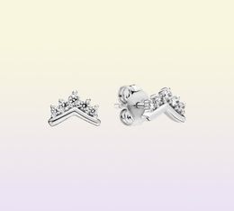 Tiara Wishbone Stud Earrings Authentic 925 Sterling Silver Studs Fits European Style Studs Jewellery Andy Jewel 298274CZ1824889