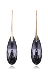 Black Crystals From rovski Drop Earrings For Women Retro Vintage Gold Colour Pendant Hanging Christmas Gifts Wholesale7671803