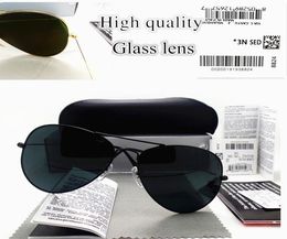 High quality Glass lens Sunglasses Fashion luxurious Designer Men Women Coating UV400 Vintage Sport Polit Sun glasses With box and5416551