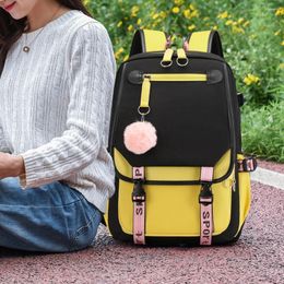 Backpack Fashion Casual Laptop Bag With USB Charge Port Daypack Boys Girls Students For Camping Travel