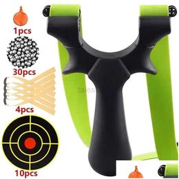 Hunting Slingshots Slings S Outdoor Precision Shooting 4 Series Sight Resin Integrated Target Paper Steel Ball Flat Rubber Band Prac Dho8F