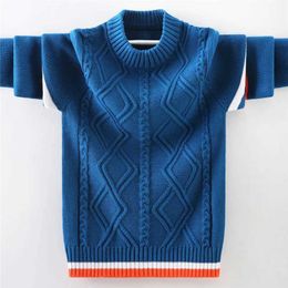 Sets Childrens Sweater Fashion Big Fried Dough Twists Pattern Design Knitted Lacquered Teenager Boys 4-15 Year Clothing Q240508