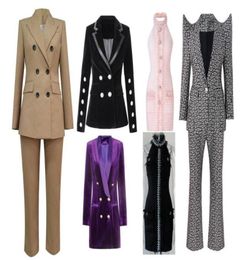 Nuove donne Suit Blazer Due pc set set di abbigliamento sexy a collo Maxi bottoni in giacca modella Slim Shape Design SXL 6 Models8023643