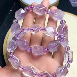 Link Bracelets Natural Freeform Lavender Amethyst Quartz Bracelet Crystal Reiki Healing Stone Fashion Jewellery Gifting Gift For Women 1pcs