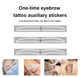 6 Pair Disposable Eyebrow Tattoo Shaping Auxiliary Sticker Templates Eyebrow Stencil Semi Permanent Makeup Tools 240509