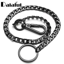42CM Long Metal Keychain Wallet Belt Chain Rock Punk Trousers Hipster Pant Jean HipHop Jewelry Mens Key Ring K414 240506