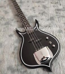 Gene Simmons Electric Bass Guitar With Mahogany Body Maple Neck Rosewood Fingerboard Abalone Diamond Inlay 24 Fret