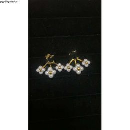 Новые бриллианты -ювелирные украшения женщина CZ Золото, заполненные австрийскими хрустальными серьгами, оптовые лоты стерлинговой серебряной жемчужной серьги, висящая хип -хоп моды 7Ab5