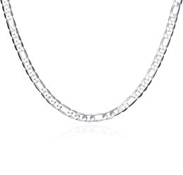 Plated sterling silver necklace 20 inches men039s 6M flat three room one chain DHSN032 Top 925 silver plate Chains Necklac4206637