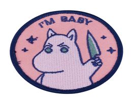 Cute Moomin Sew On Patches Tell Me I039m Baby Funny Cartoon Animation Jewelry8539013