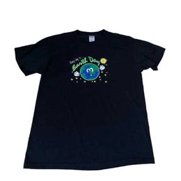 Men's T-Shirts Every day is Earth Day Cool Graphic T-shirt Black Sz L Natural T-shirt Long sleeved or Short sleeved Y240509