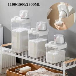 Storage Bottles Laundry Powder Tank With Measuring Cup Cleaning Supplies Packaging Moisture-proof Airtight Cereal Container