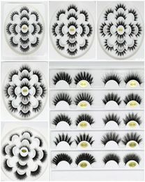 7 Pairs 6D Fake 3D Mink Eyelashes Mink Lashes Natural False Eyelashes Thick Eyelash Extension Flower Tray Makeup8638747