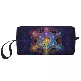 Storage Bags Cute Metatron's Cube Merkabah Travel Toiletry Bag Women Flower Of Life Makeup Cosmetic Organizer Beauty Dopp Kit