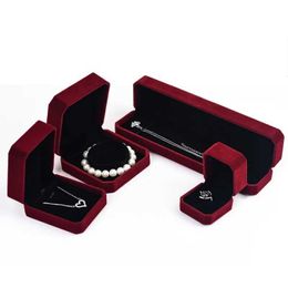 Jewelry Boxes Fannel Jewelry Box Proposal Engagement Wedding Gift Necklace Bracelet Storage Red Ring Box High-grade Jewelry Organizer Box