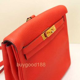 Top Ladies Designer KIaelliy Bag Womens Bag Red Cowhide Gold Buckle ado Backpack Carved 19 Years