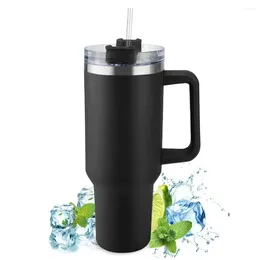 Water Bottles 40 Oz Tumbler With Handle And Straw Leak Proof Tumblers Cup Stainless Steel Insulated Travel Coffee Mug For Car Holder