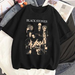 Men's T-Shirts NANA Japanese Anime T-shirt Cartoon Print Unisex Tops Black Stones Strtwear Sweatshirt Men Women Ts Female T240508