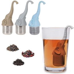 Extra Fine Mesh Elephant Infusers Silicone Handle Stainless Steel Strainers for Loose or Herbal Tea, Ball Tea Steeper
