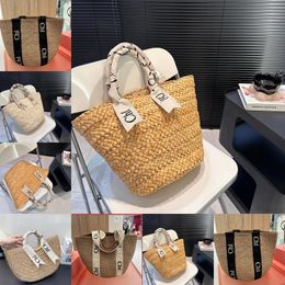 2024 Straw bag Luxury triangle handbags designer tote bags for womens weave top handle beach bag shopper weekender clutch mens fashion