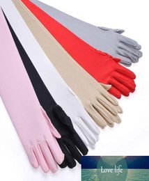 Charming Satin Wedding UV Protection Gloves Women Long Five Fingers Bridal Gloves for Lady Wedding Evening Party9343660