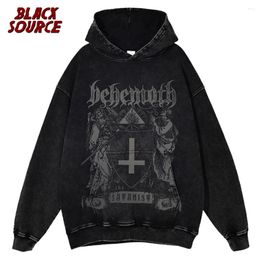 Men's Hoodies Vintage Men Hoodie Streetwear Religious Graphic Hip Hop Mens Tank Casual Tops Washed Cotton Vest Black Harajuku