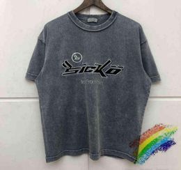 Embroidery Sicko T shirt Men Women Quality Nice Washed Heavy fabric Summer Style Tops Tee G12099707144