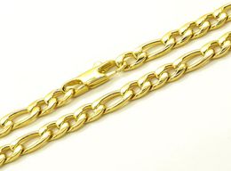 Plated 18K Gold Necklace 6 Mm Width For Masculine Men Women Fashion Jewelry Stainless Steel Figaro Chain 20039039360399077109