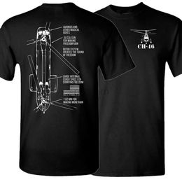 Men's T-Shirts Creative design CH-46 SeaKnight transport helicopter T-shirt. Summer cotton short sleeved O-neck mens T-shirt new S-3XL d240509