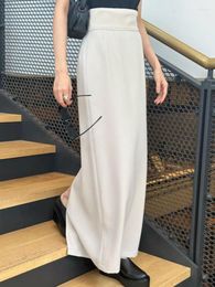 Skirts Japanese Style Casual Split High Waist Skirt Solid Straight Simple Mid-length Mujer Faldas 2024 Fall Loose Elegant Woman