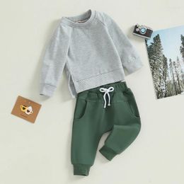 Clothing Sets Toddler Baby Boy Girl Outfit Long Sleeve Crewneck Pullover Sweatshirt Top Jogger Pants Set Fall Winter Clothes