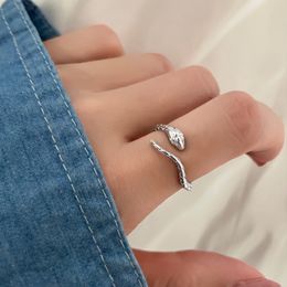 Snake Ring Opening European and American Hot 2024 New Trendy Texture Small Snake Index Finger Ring for Women