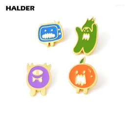Brooches HALDER Little Big Monster Pin Enamel Bag Clothes Lapel Backpack Costum Badge Cartoon Jewelry Gift For Fans Friends