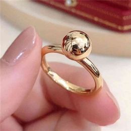 S925 Sterling Silver Couple Rings For Women Hardwear Series Personality Round Ball Ring Luxury Cold And Elegant Jewellery Gift 3 Colours 289u